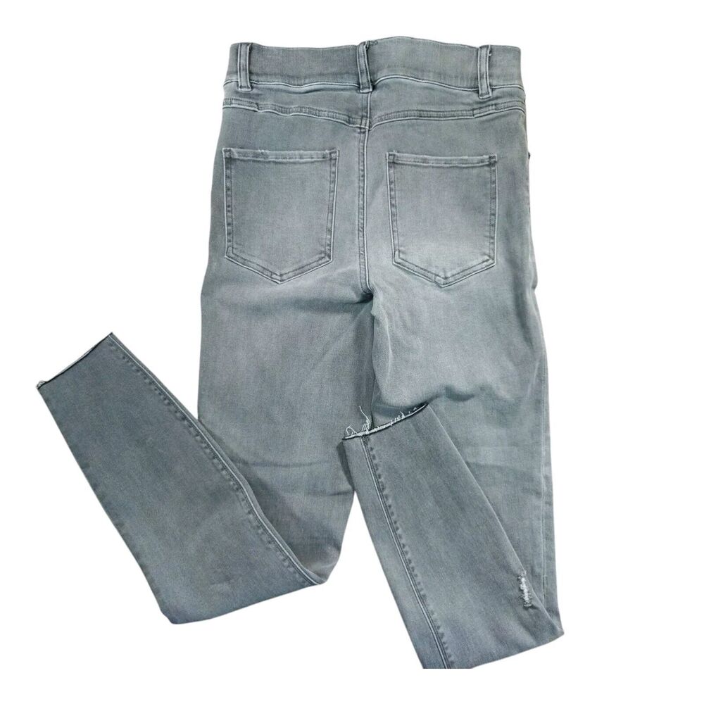 Spanx Womens Distressed Ankle Skinny Jeans Small Gray Ankle Crop Raw Hem - Picture 2 of 7